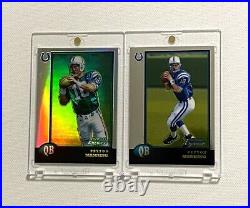 1998 Bowman Chrome Refractor Peyton Manning Rookie SP 2 Card Lot READ