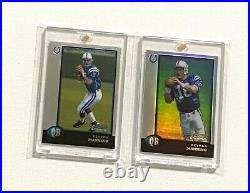 1998 Bowman Chrome Refractor Peyton Manning Rookie SP 2 Card Lot READ