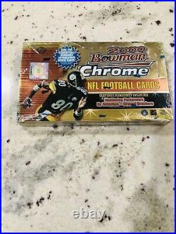 (1) 2000 Bowman Chrome Football Sealed Hobby Box 24 Packs Tom Brady Refractor