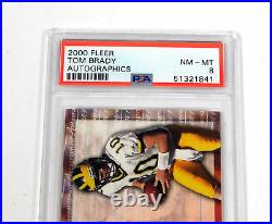 2000 Fleer Autographics Tom Brady Rookie On Card Auto Patriots PSA 8