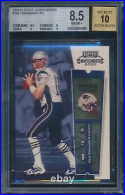 2000 PLAYOFF CONTENDERS TOM BRADY ROOKIE TICKET AUTO AUTOGRAPH BGS 8.5 With 10