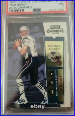 2000 Playoff Contenders #144 Tom Brady Rookie auto autograph PSA 7 NM