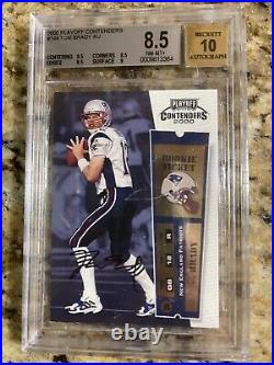 2000 Playoff Contenders Rookie Tom Brady BGS 8.5.5 Away (scratch on case)
