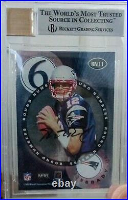 2000 Playoff Contenders Round Autographs BGS 9 MINT Tom Brady Rookie RC