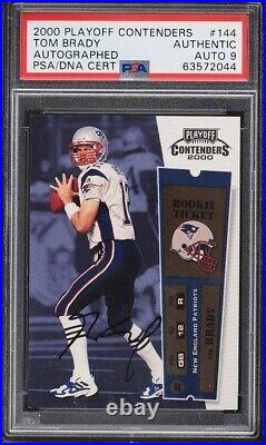 2000 Playoff Contenders TOM BRADY #144 Rookie Ticket PSA 9 AUTO Auth Signed BGS