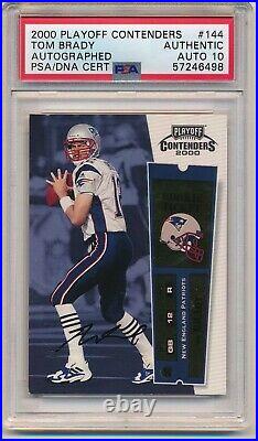 2000 Playoff Contenders Tom Brady Auto Rookie #144 RC PSA Auth 10 Autograph