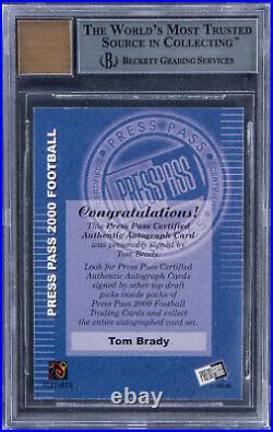 2000 Press Pass Autographs #3 Tom Brady Rookie Card RC Auto BGS 8.5