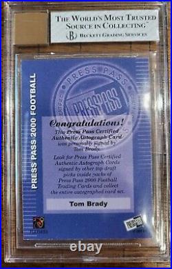 2000 Press Pass Autographs #3 Tom Brady Rookie RC Auto BGS 7