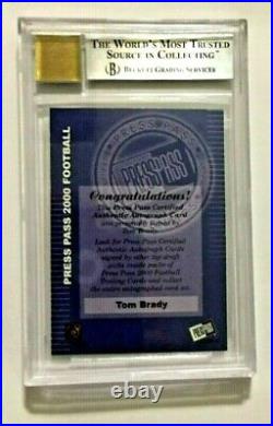 2000 Press Pass Tom Brady Auto Rookie RC BGS 9 Mint with 10 Autograph #3