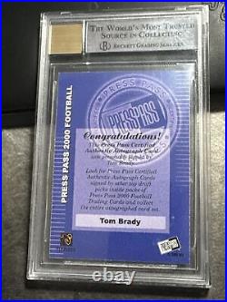 2000 Press Pass Tom Brady Autograph Bgs 9 Auto 10 Sharp! Beauty