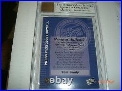 2000 Tom Brady Press Pass Auto Rookie Pats Bucs Bgs 6.5/9 Nice Card Low Price