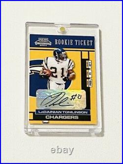 2001 Playoff Contenders Ladainian Tomlinson Rookie Ticket Autograph Sample Auto