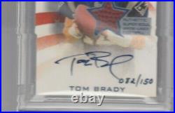 2002 Topps Super Bowl Autograph Relic Tom Brady /150 MINT 9 Patriots Game Used