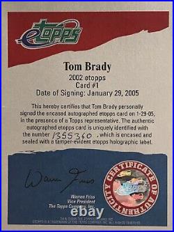 2002 eTopps Autograph SP Tom Brady AUTO Signed Rare 155 copies