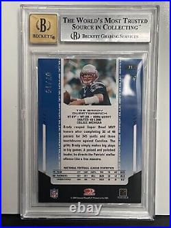 2004 Leaf Certified Materials Tom Brady Blue Mirror Auto /15 BGS 9 Color Match