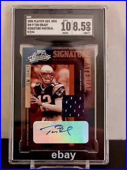 2004 Playoff Absolute Tom Brady Game Used Jersey Auto SGC 8.5 With 10 Autograph