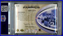 2004 SP GAME USED / Tom Brady, Authentic Fabrics GOLD /100, PSA 9