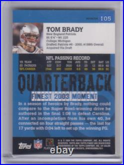 2004 Topps #105 TOPPS FINEST TOM BRADY Game Worn JERSEY Refractor MINT SHAPE