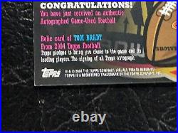 2004 Topps Super Bowl XXXVIII Tom Brady MVP Game Used Ball and On Card Auto