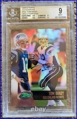 2005 E-Topps Autographs #TB1 Tom Brady 2002 E-Topps /155 BGS 9 / 9 Auto
