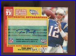 2007 Topps TX Exclusive Super Bowl Ticket Stub Tom Brady 04/10 Auto Autograph