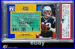 2007 Topps TX Exclusive Super Bowl XXXVIII Ticket Stub Tom Brady DNA 10 AUTO PSA