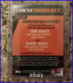 2008 Finest Moments Autos Dual Gold 1/1 Refractor Tom Brady Randy Moss Auto
