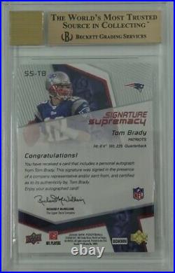 2008 Spx Signature Supremacy #sstb Tom Brady Bgs 9.5 Gem Mint Auto 10