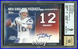 2008 Topps NFL Dynasties Autographs Tom Brady Auto Card /25 BGS 9 Auto 10