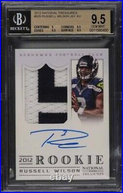 2012 National Treasures Russell Wilson Rpa Rc Patch Auto Bgs 9.5 #/99 True Pmjs