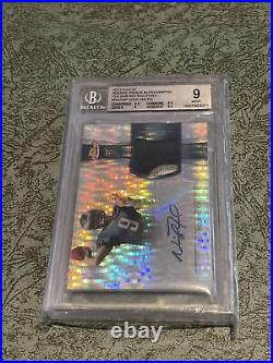 2012 Topps Finest Pulsar Refractor #10/25-NICK FOLES ROOKIE PATCH-AUTO 10-BGS 9