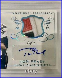 2014 National Treasures Tom Brady Patch Autograph BGS 9 Auto 10 True 1/1