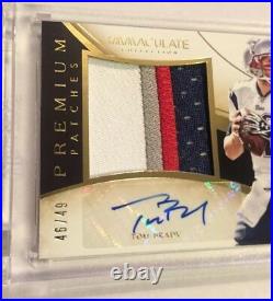 2014 Panini Immaculate Premium Patches TOM BRADY PATCH AUTO /49 SB CHAMPS GOAT