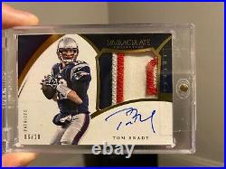 2015 Immaculate Tom Brady Sick Patch Auto Gold #6/10 On Card Like Old Exquisite