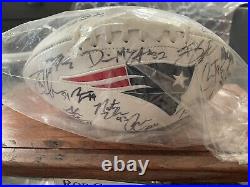 2015 patriots including Bill Belichick and Tom Brady signed football COA