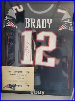 2017 GOAT Tom Brady Autographed New England Patriots Jersey In Shadow Box+COA