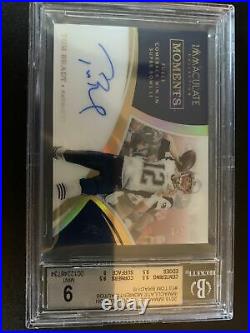 2018 Immaculate Tom Brady On-Card Auto 1/5 Immaculate Moments BGS 9 Auto 10