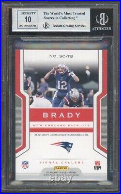 2018 PLATES & PATCHES SIGNAL CALLERS TOM BRADY AUTO /3 BGS 9 Auto 10 On Card