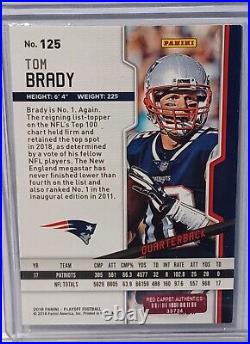 2018 Panini Playoff Football Tom Brady Patriots Autographed signed Card COA NFL