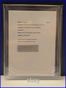 2020-21 Immaculate Collection PATRICK MAHOMES/TOM BRADY /5 Dual Auto Redemption