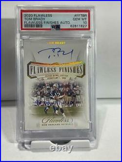 2020 Flawless TOM BRADY Super Bowl Finishes AUTOGRAPH Inscribed /10 PSA 10 POP 1