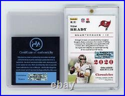 2020 Panini Chronicles Tom Brady Auto #98 COA Tampa Bay Buccaneers