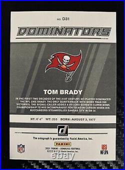 2021 Donruss Tom Brady Gold Dominators Insert Autograph 4/5 SSP RARE Auto