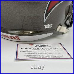 Autographed/Signed Tom Brady Buccaneers Full Size FS Replica Helmet Fanatics COA