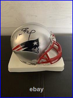 Autographed Tom Brady Mini Helmet With COA by Global Authentics