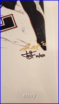 BEAUTIFUL Tom Brady, Patriots Joshua Barton Signed LE 12x18 Lithograph #70/250