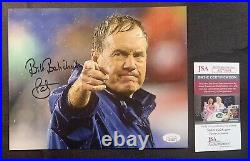 BILL BELICHICK Autographed NEW ENGLAND PATRIOTS 8x10 withJSA COA