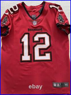 Buccaneers Tom Brady Autographed Red Nike Elite Jersey Size 44 Fanatics Bucs