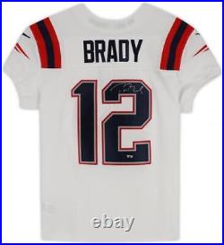 FRMD Tom Brady New England Patriots Signed White 2022-Present Nike Elite Jersey