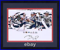 FRMD Tom Brady Patriots Signed 16x20 6-Time Super Bowl Champion Photo